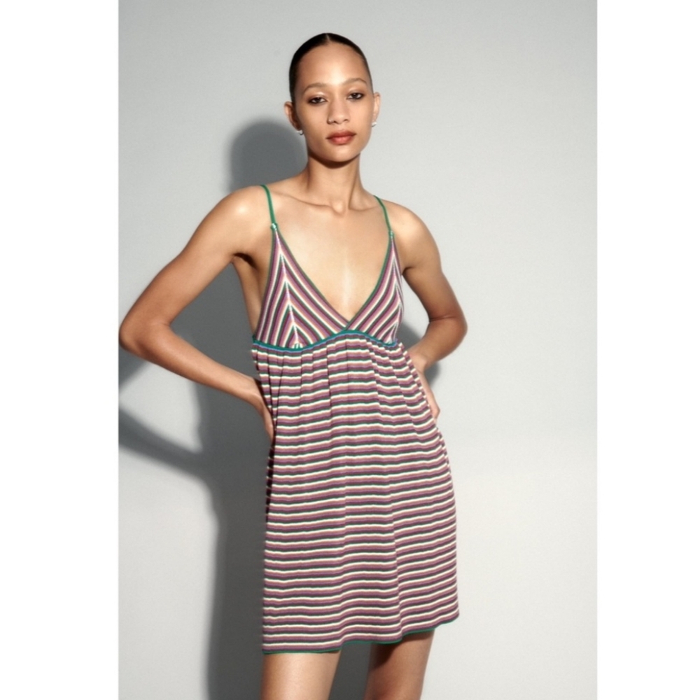 Zara Multicolor Striped Mini Dress - S